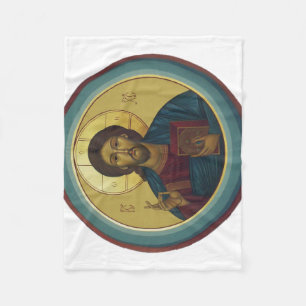 Byzantinisches Christus Pantokrator Rundmosaik Kun Fleecedecke