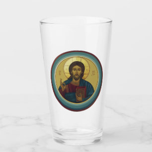 Byzantinisches Christus Pantokrator Rundmosaik Kun Glas