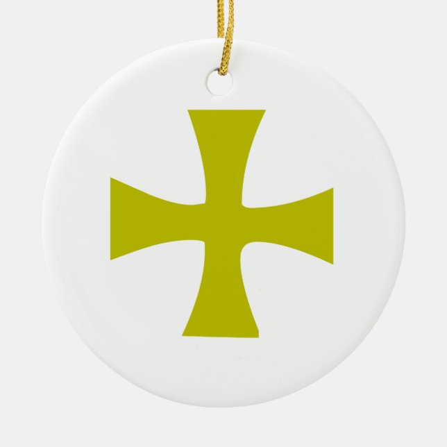 Byzantinisches Goldkreuz Keramikornament (Vorne)