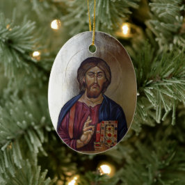 Byzantinisches Icon Christi Pantocrator Keramikornament