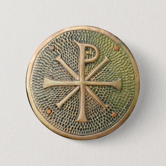 Byzantinisches Kreuzsymbol Metallion Geschichte Button (Vorderseite)
