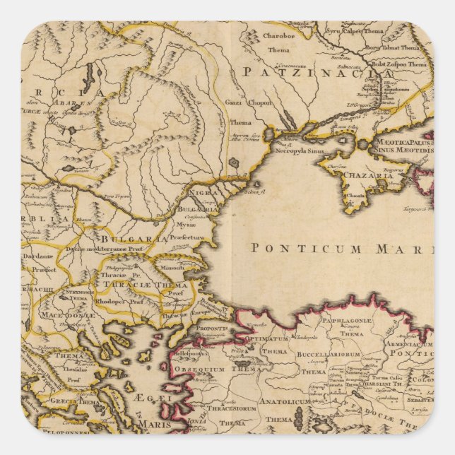 Byzantinisches Reich Quadratischer Aufkleber (Vorderseite)