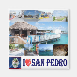 BZ - Belize - I Liebe San Pedro Stadt Magnet