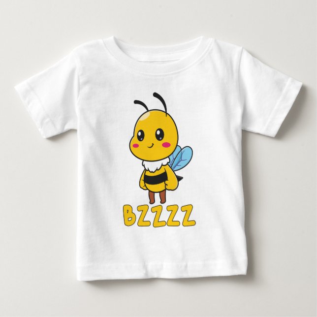 BZZZ Niedliche Kinderbienen für Kinder - Cartoon B Baby T-shirt (Vorderseite)