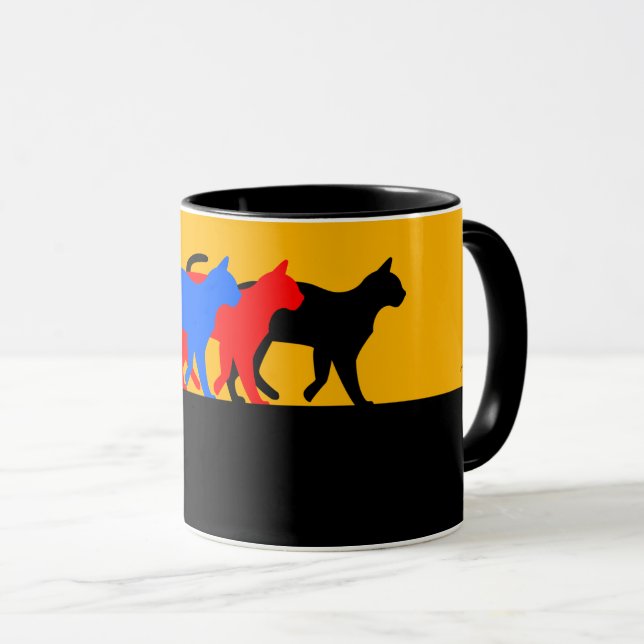 C01 - Tasse mit 3 farbigen Katzen (VorderseiteRechts)