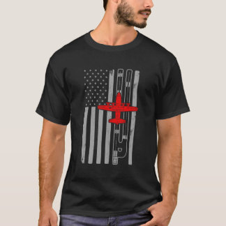 C130 Hercules Gunship Airplane American Flag Runwa T-Shirt