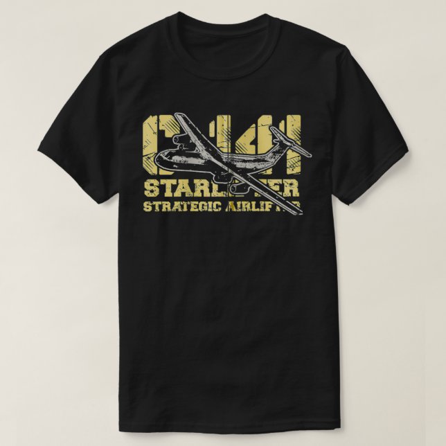 C141 Starlifter C141 Militärisches strategisches A T-Shirt (Design vorne)