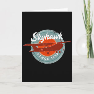 C172 Skyhawk Vintage Retro Flugzeug Fliegender Pil Karte