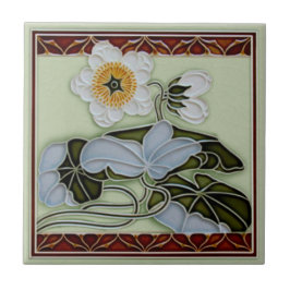 c1905 Deutscher Floral Art Nouveau Reproduction  Fliese