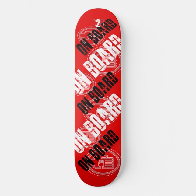 C2B: AN BORD 8 1/2" RED Skateboard Deck (Vorderseite)