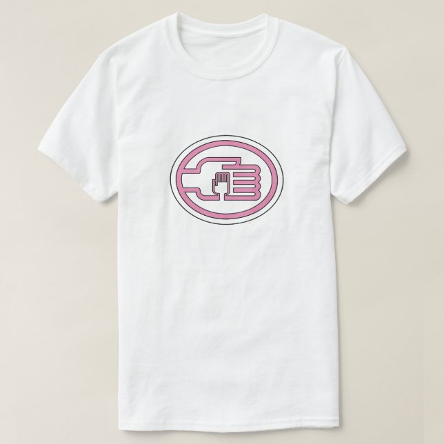 C2B: Rosa Kontur Grundlegender T - Shirt (Design vorne)