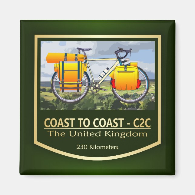 C2C-Küsten-Fahrradweg (Fahrrad2) Magnet (Vorne)
