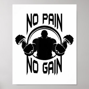 C386 Kein Schmerz Kein Gewinn Fitnessstudio Workou Poster