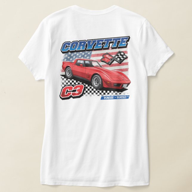 C3 Corvette - zweiseitiger T - Shirt für Frauen (AblageHinten)