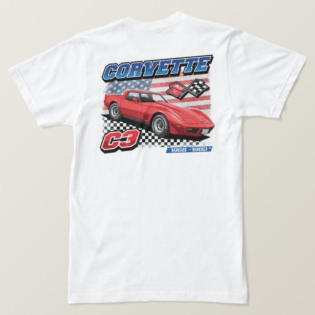 C3 Corvette - zweiseitiger T - Shirt für Männer (Design Rückseite)