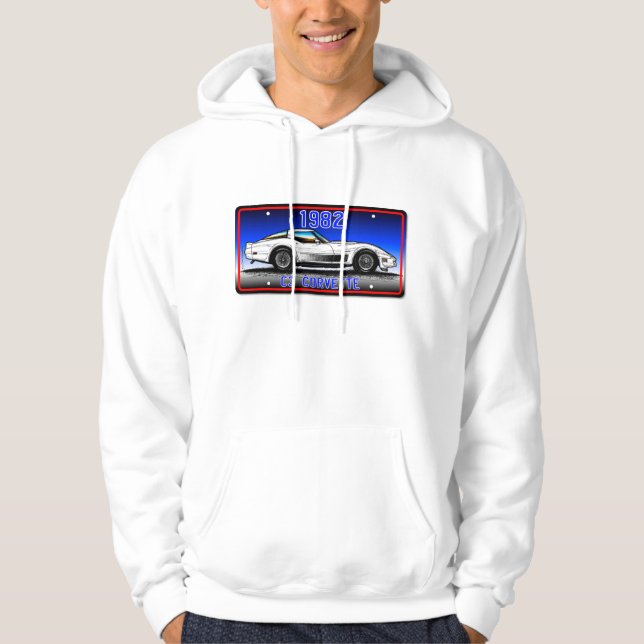 C3 Korvette Kfz-Kennzeichen-Kunst-Blauer Hoodie (Vorderseite)