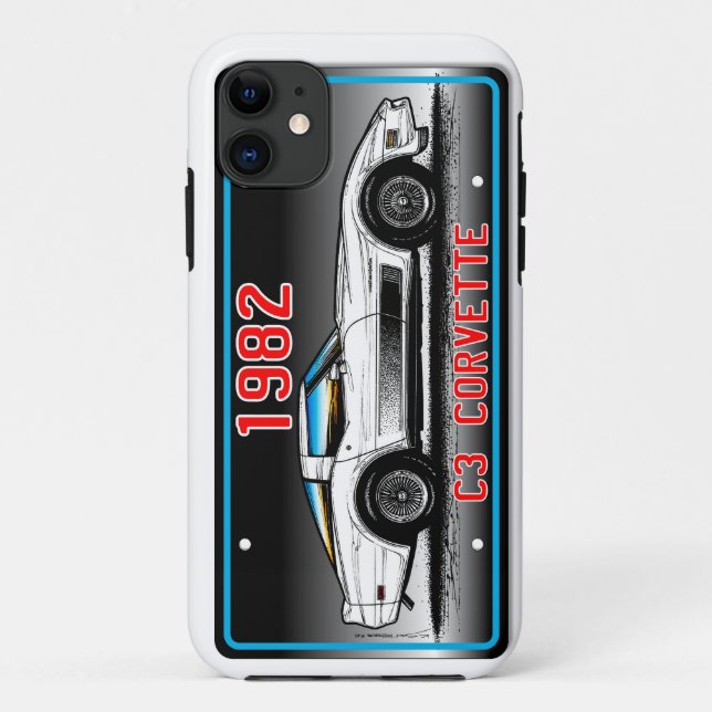 C3 Korvette Kfz-Kennzeichen-Kunst-Grauer Case-Mate iPhone Hülle (Rückseite)