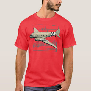 C47 Skytrain Dakota Militärisches Flugzeug T-Shirt