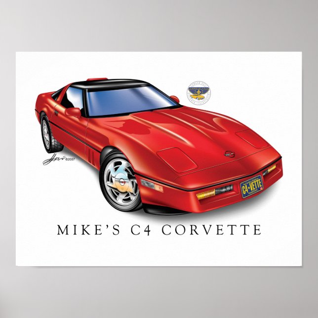 C4 Corvette Print, Value Poster Paper (Matte) (Vorne)