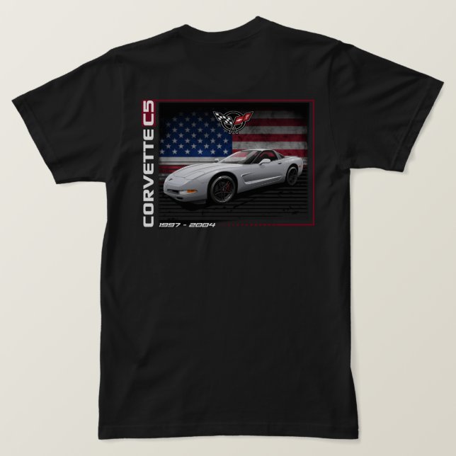 C5 Corvette - 2-seitige Männerabdeckung T-Shirt (Design Rückseite)