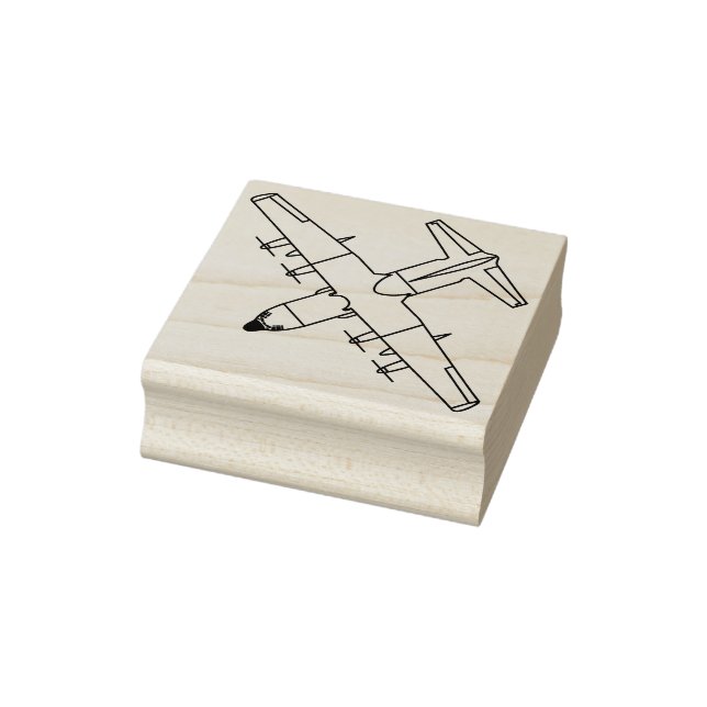 C-130 Hercules Airlift Top View Line Holz Briefmar Gummistempel (Stempel)