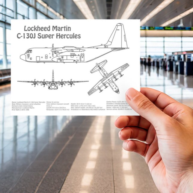 C-130 Hercules - Flugzeugkonzepte BD Postkarte (Von Creator hochgeladen)