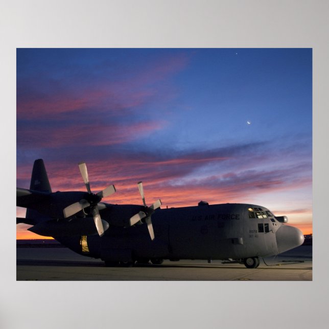 C-130 Hercules Sunset Poster (Vorne)