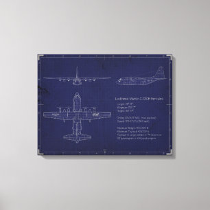 C-130H Blueprint über Leinwand
