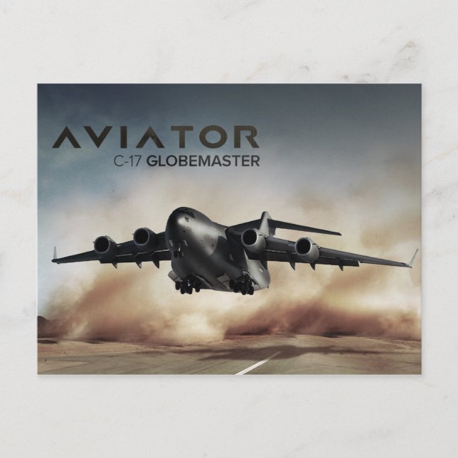 C-17 Globemaster Cargo-Flugzeug Postkarte (Vorderseite)