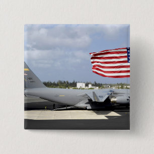 C-17 Globemaster III sitzt auf dem Fluglinien Button