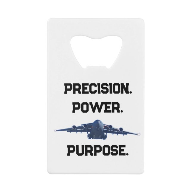 C-17 GLOBEMASTER PRECISION POWER PURPOSE GELDBEUTEL FLASCHENÖFFNER (Vorderseite)