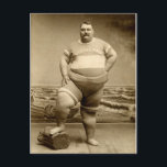 C. 1890 Der große Typ Postkarte<br><div class="desc">C. 1890 Gent posiert in seinem Anzug,  der den Namen ' Cleveland ' über die Vorderseite genäht hat.</div>