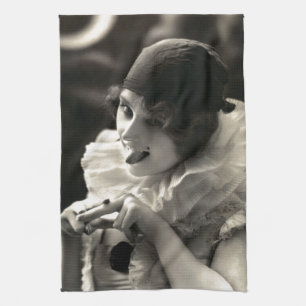 C. 1910 Hübscher Frauenteppich Küchentuch