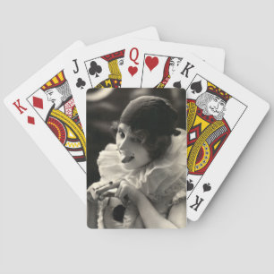 C. 1910 Hübscher Frauenteppich Spielkarten