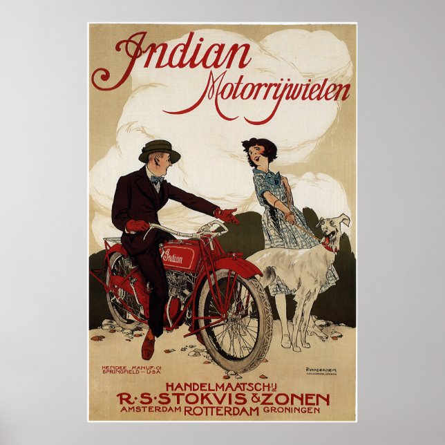c) 1915 NIEDERLANDE MOTORRÄDER Poster (Vorne)