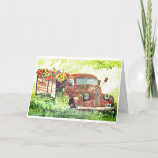 c.5 alter LKW voller Blume Karte