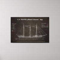 C.A. THAYER 3-Mastered Schooner Blueprint 1895