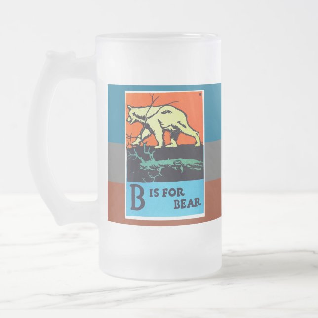 C.B. Falls - B ist für Bären Mattglas Bierglas (Links)