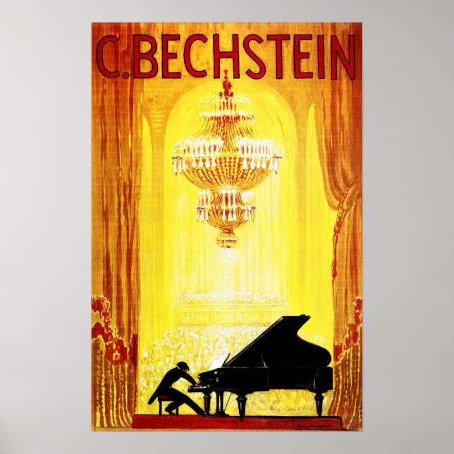 C BECHSTEIN 1920 Deutscher PIANO Hersteller Vintag Poster (Vorne)