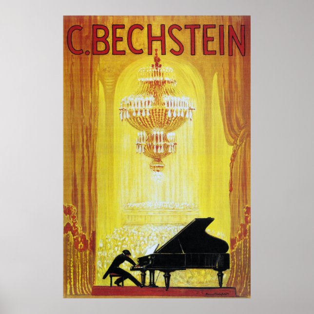 C. Bechstein Vintage Piano Advertisement Poster (Vorne)