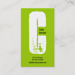 C-Buchstabe-Alphabet-Visitenkarte-Olive Visitenkarte