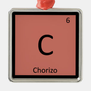C - Chorizo Chemistry Periodisches Tabellensymbol Silbernes Ornament