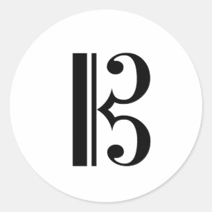 C-Clef-Aufkleber Runder Aufkleber