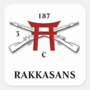 C Co 3D BN 187. INFANTRY-Aufkleber Quadratischer Aufkleber