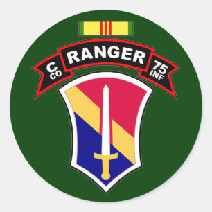 C Co, 75th Infantry Regiment - Rangers, Vietnam Runder Aufkleber