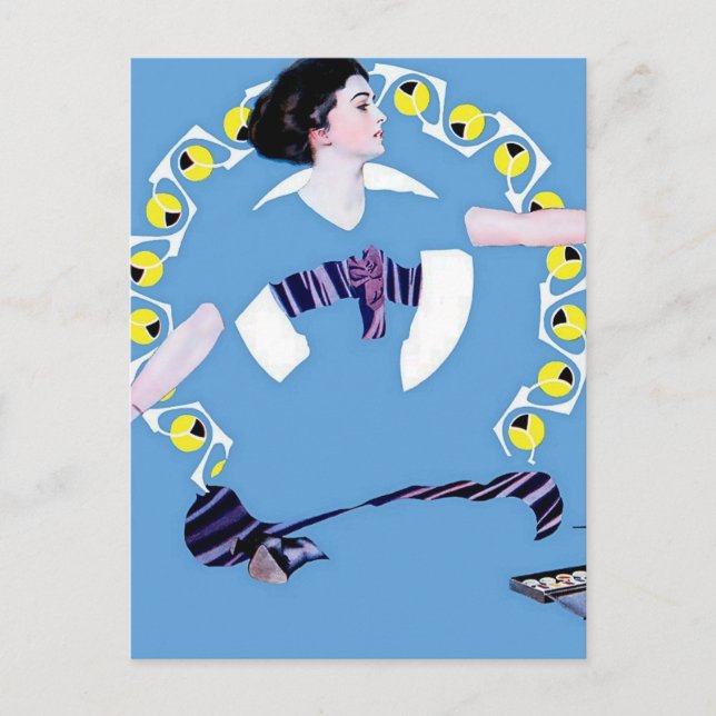 C Coles Phillips "A Trouble Toy" Fadeaway Girl Postkarte (Vorderseite)