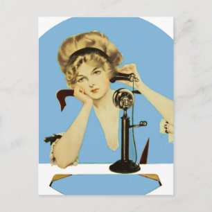 C Coles Phillips "Fadeaway Girl" "Long Distance" Postkarte