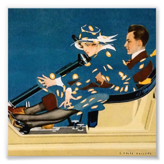 C Coles Phillips Strumpfy Ad Vintag Roadster Fotodruck (Vorne)