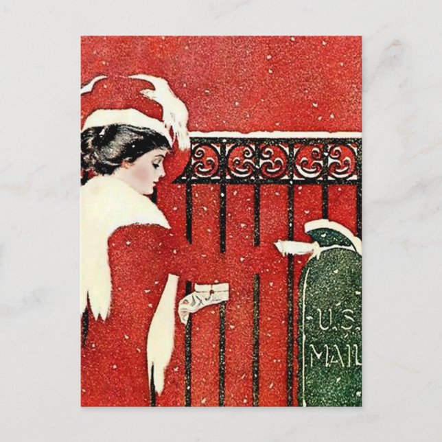 C Coles Phillips „Weihnachtskartenpost“ Postkarte (Vorderseite)
