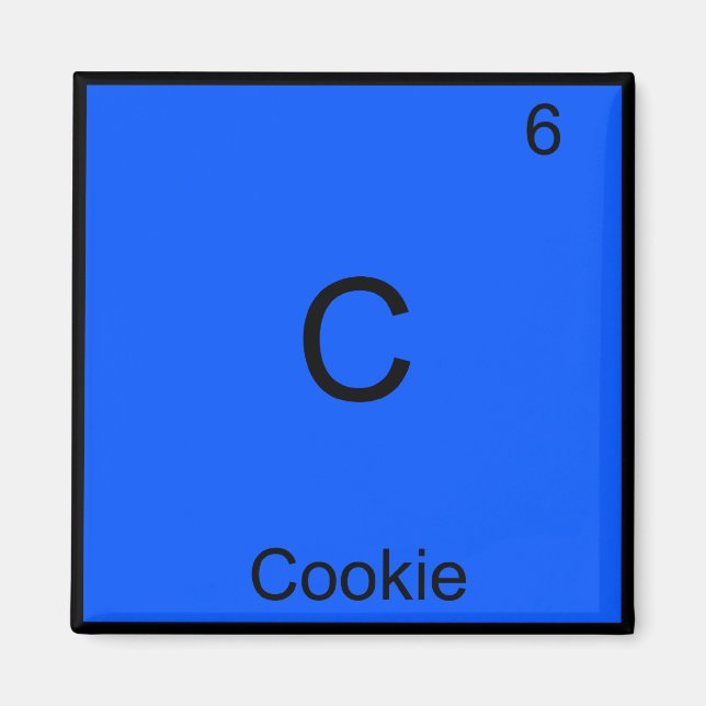 C - Cookie Chemie Element Symbol Funny Magnet (Vorne)